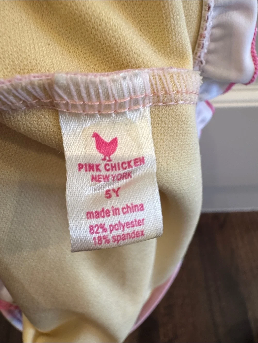 Pink Chicken Claire Swimsuit Size 5 Pink Ice Cream Print Ruffle Straps